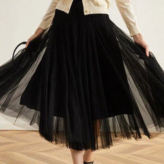 Solid Color Chiffon Skirt