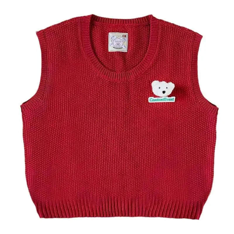 Solid Color Cordevent Bear Vest