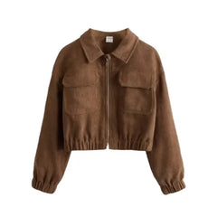 Solid Color Corduroy Oversized Long Jacket