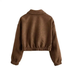 Solid Color Corduroy Oversized Long Jacket