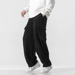 Solid Color Corduroy Oversized Sweatpants