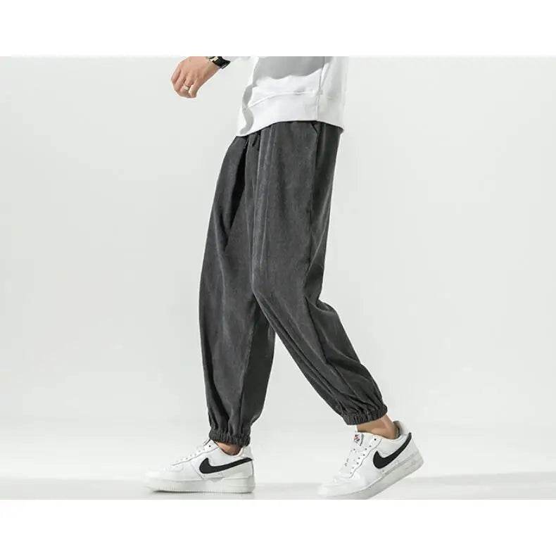 Solid Color Corduroy Oversized Sweatpants