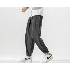 Solid Color Corduroy Oversized Sweatpants