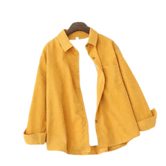 Solid Color Corduroy Shirts