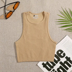 Solid Color Crop Tank Top