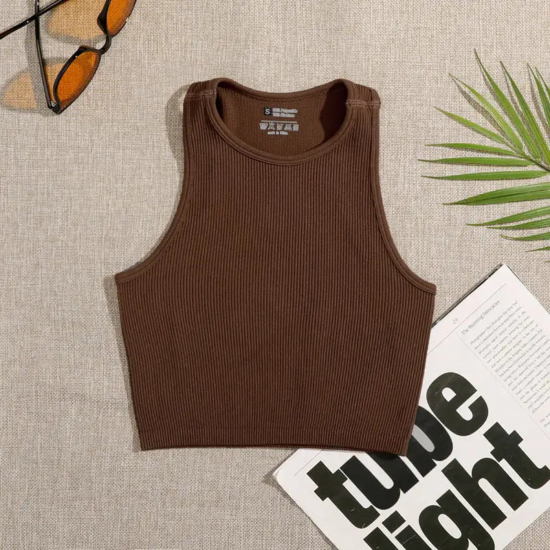 Solid Color Crop Tank Top