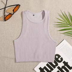 Solid Color Crop Tank Top