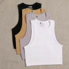 Solid Color Crop Tank Top