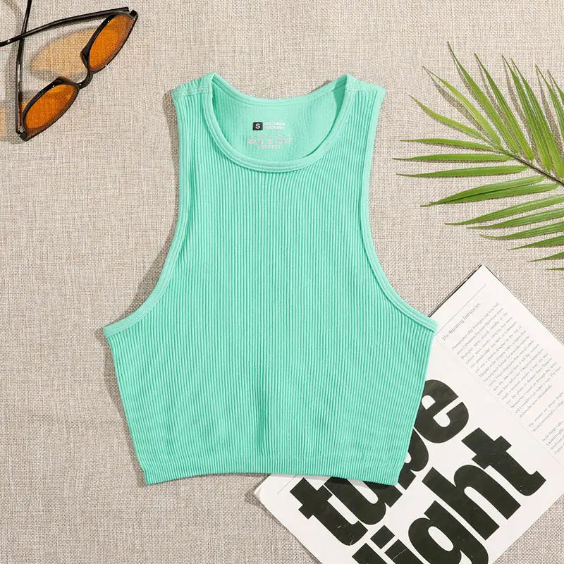 Solid Color Crop Tank Top