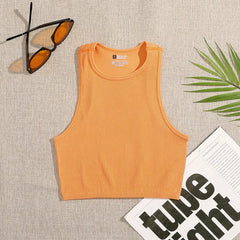 Solid Color Crop Tank Top