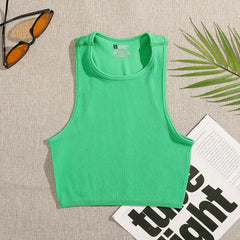 Solid Color Crop Tank Top