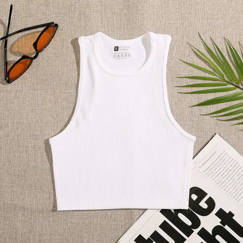 Solid Color Crop Tank Top