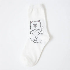 Solid Color Draw Cotton Socks