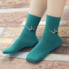 Solid Color Draw Cotton Socks