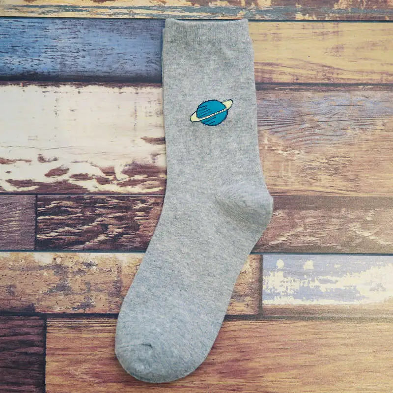 Solid Color Draw Cotton Socks - Gray A / One Size