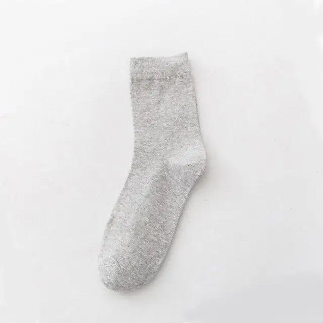 Solid Color Draw Cotton Socks - Gray / One Size