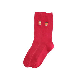 Solid Color Embroider Fruits Socks