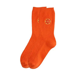 Solid Color Embroider Fruits Socks