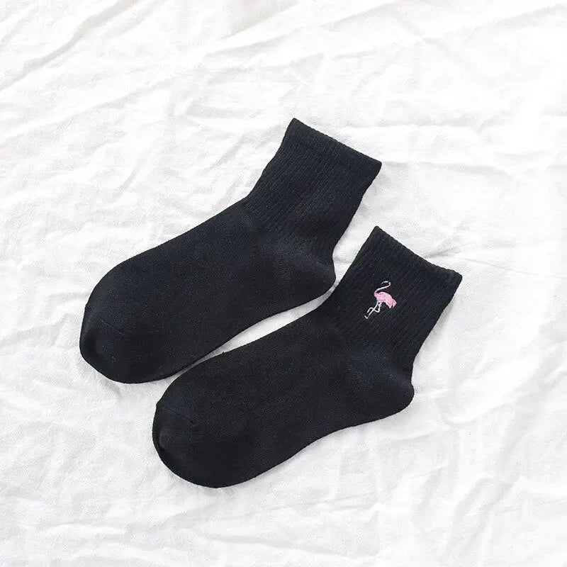 Solid Color Flemish Socks - Black / One Size