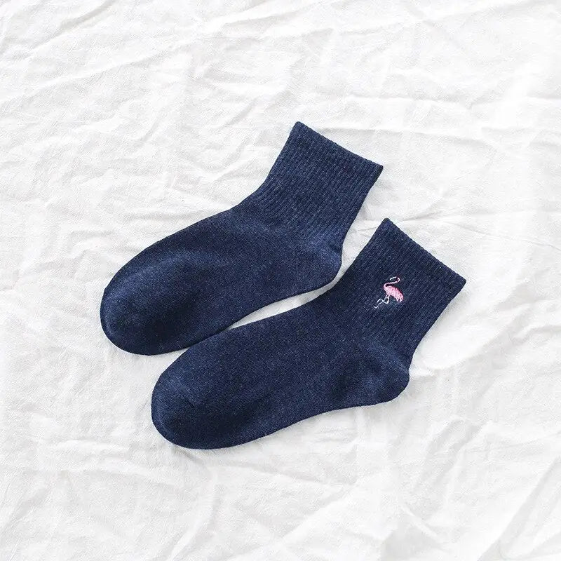 Solid Color Flemish Socks - Blue / One Size