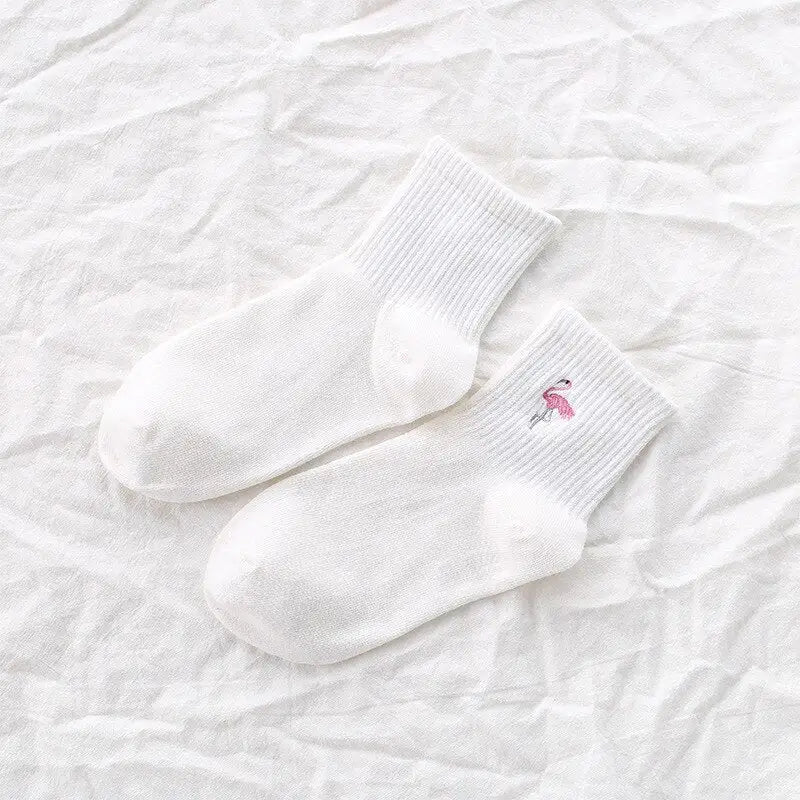 Solid Color Flemish Socks - White / One Size
