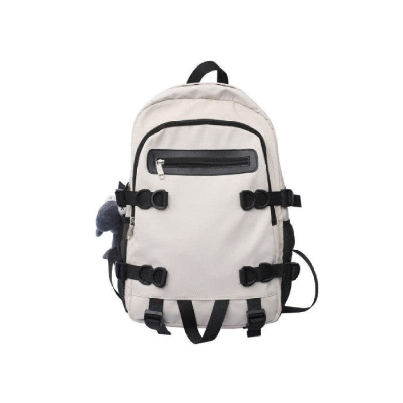 Solid Color Frog Multi-function Backpack - White -