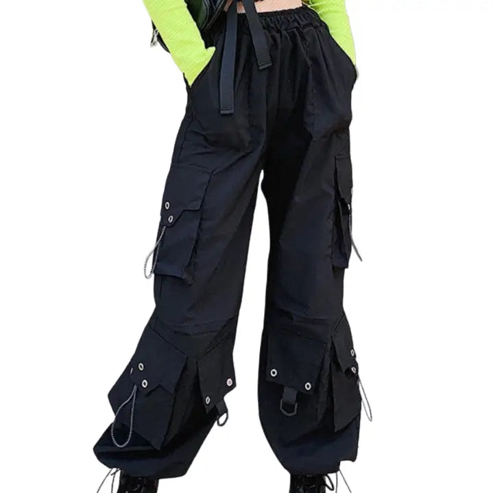 Solid Color Gothic Cargo Pants