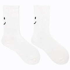 Solid Color Happy And Sad Faces Socks