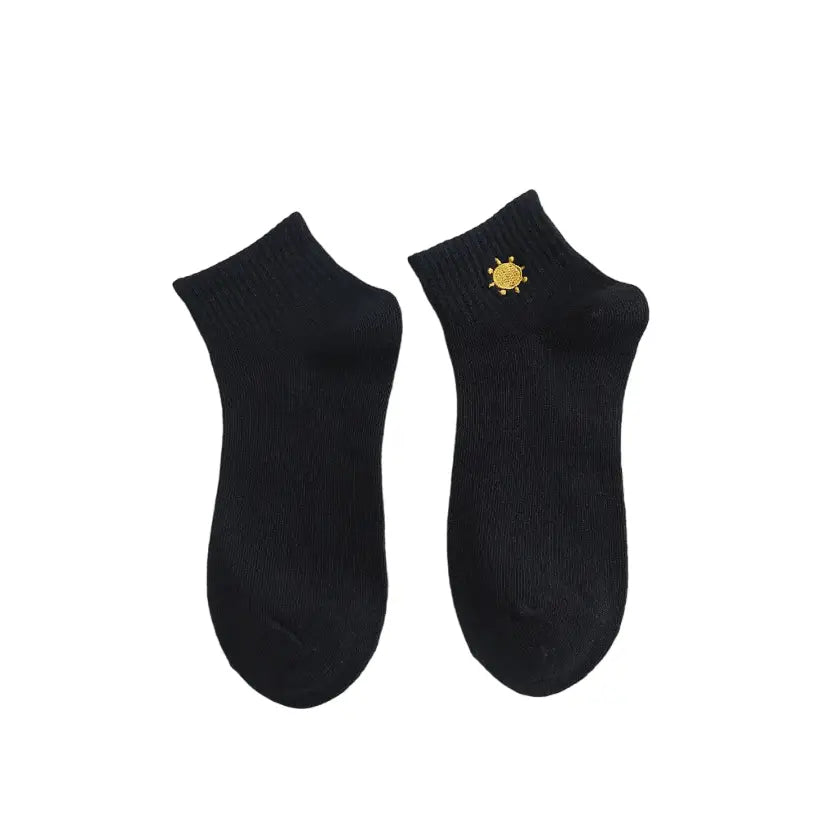 Solid Color Harajuku Socks - Black