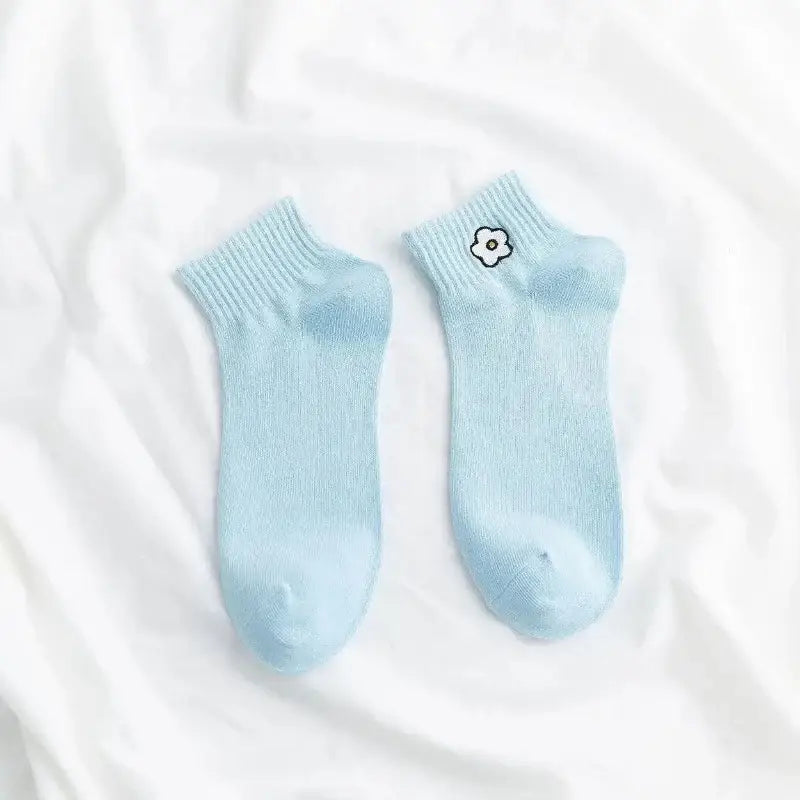Solid Color Harajuku Socks - Blue