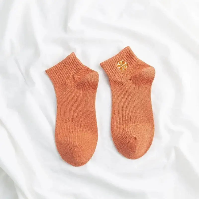 Solid Color Harajuku Socks - Orange
