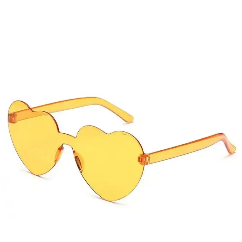 Solid Color Heart Sunglasses - Dark Yellow