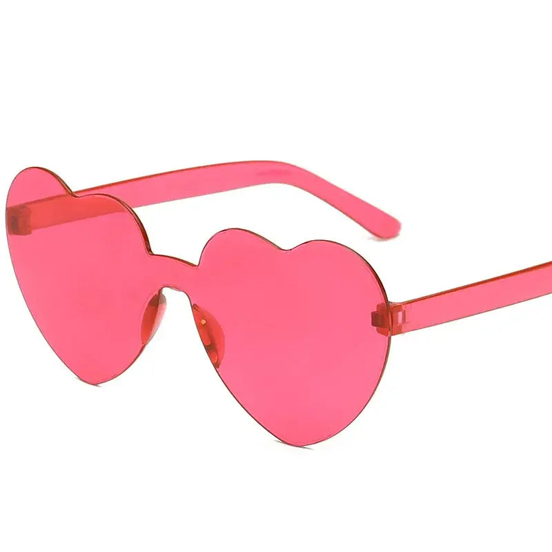 Solid Color Heart Sunglasses - Fuchsia