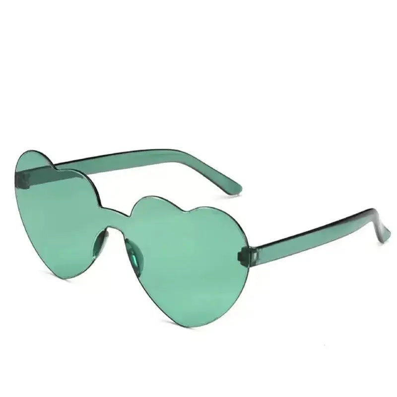 Solid Color Heart Sunglasses - Ligth Green