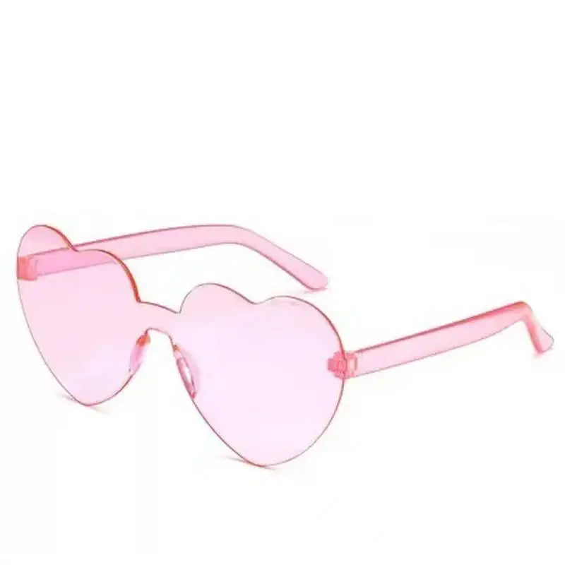 Solid Color Heart Sunglasses - Pink