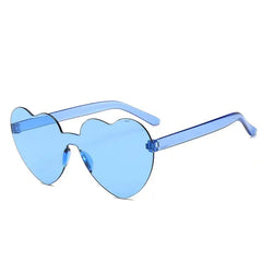 Solid Color Heart Sunglasses - Sky Blue