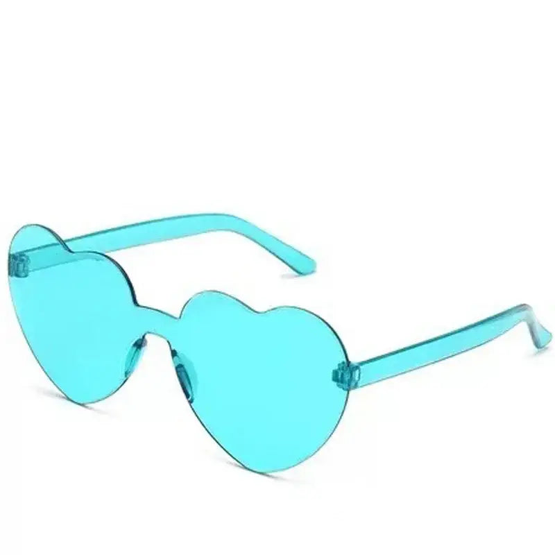 Solid Color Heart Sunglasses - Turqoise
