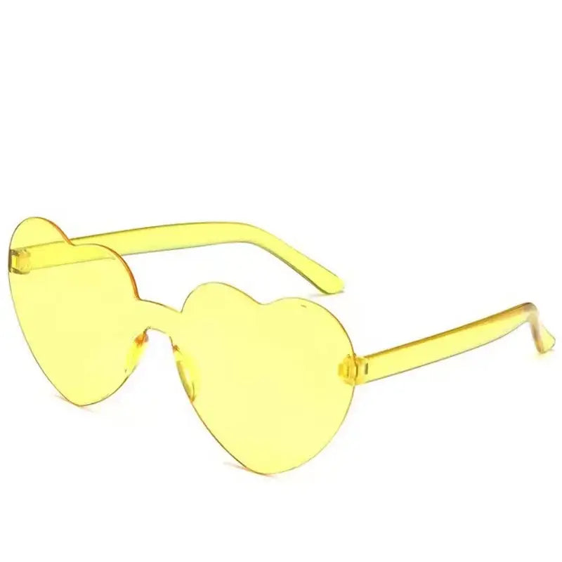 Solid Color Heart Sunglasses - Yellow