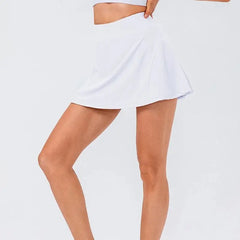 Solid Color High Waist Pleated Mini Skirt