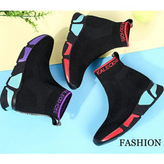 Solid Color Knitted Ankle Boots