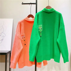 Solid Color Knitted Oversize Sweater