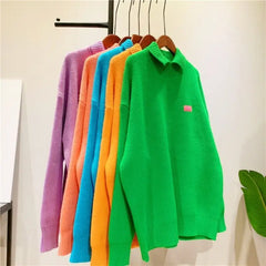 Solid Color Knitted Oversize Sweater