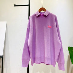 Solid Color Knitted Oversize Sweater