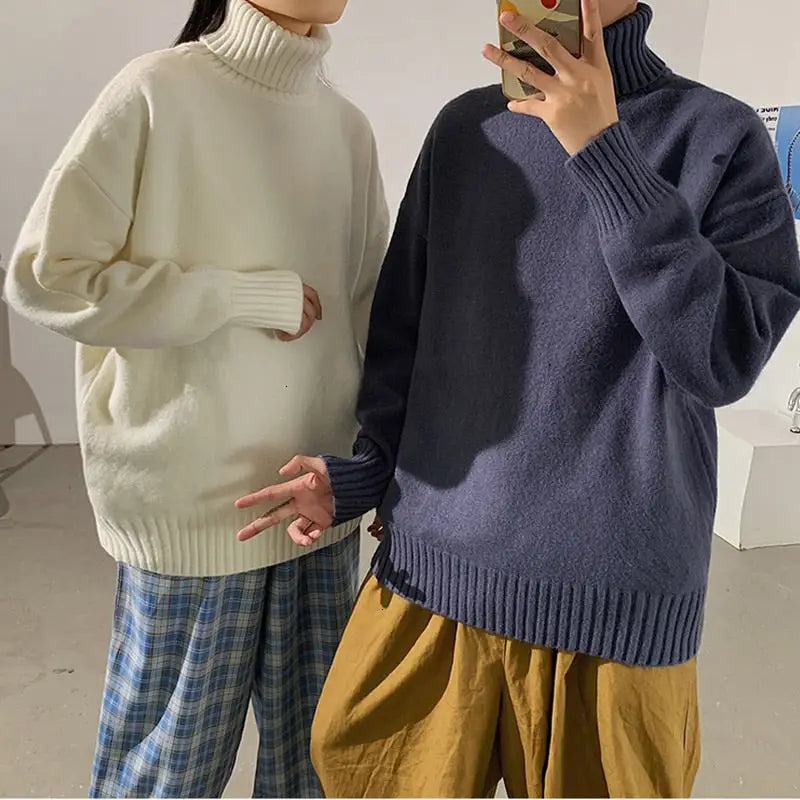 Solid Color Korean Style Turtleneck Sweater