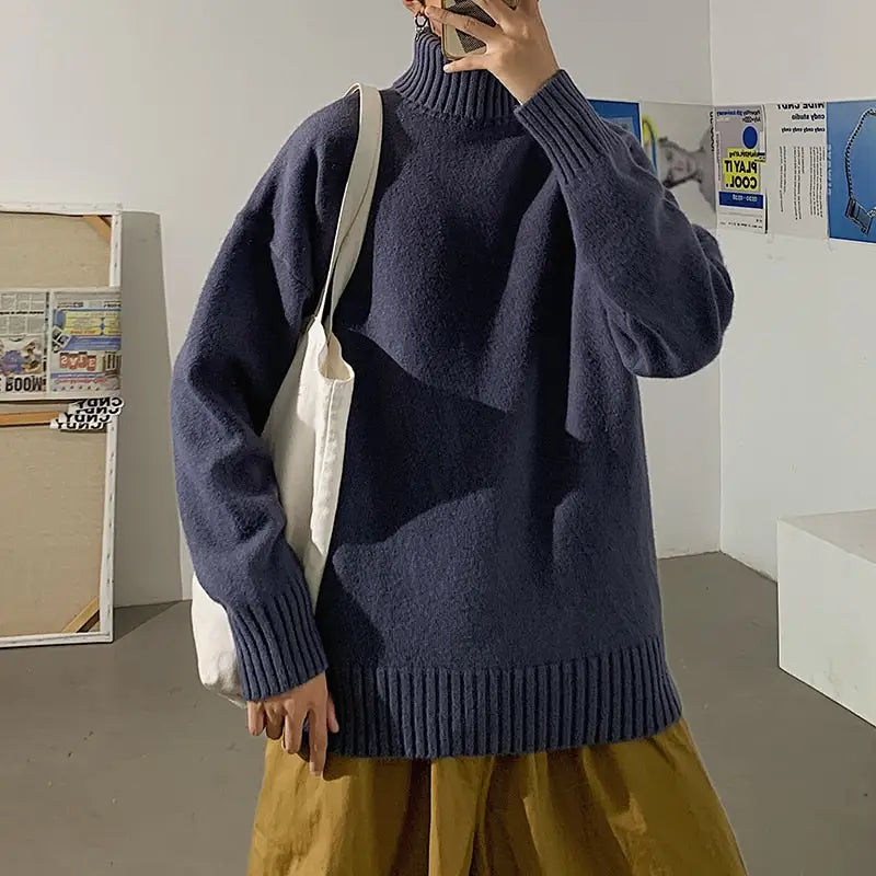 Solid Color Korean Style Turtleneck Sweater