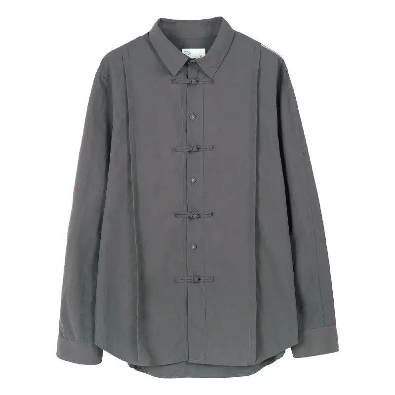 Solid Color Lapel Long Sleeve Shirt