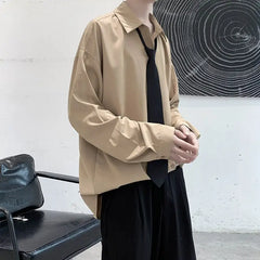 Solid Color Long Sleeve Loose Shirt