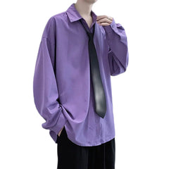 Solid Color Long Sleeve Loose Shirt