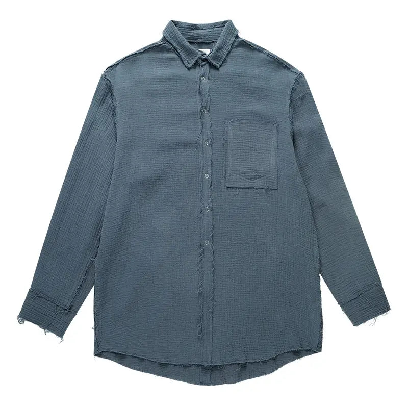 Solid Color Long-Sleeved Shirt