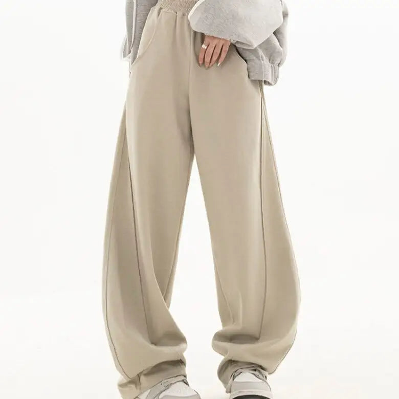 Solid Color Loose Wide Leg Sweatpants